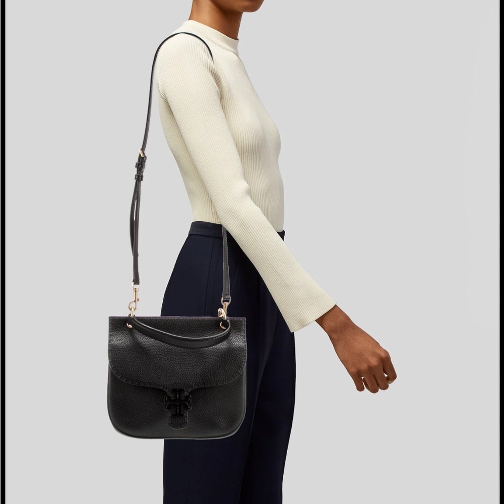Tory Burch McGraw dual strap leather crossbody satchel - Picture 4 of 12